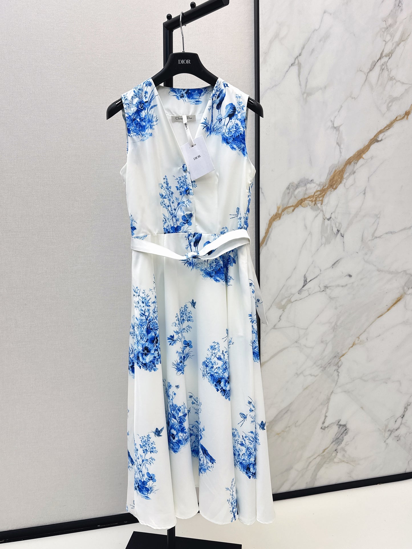 26ss Blue and white porcelain dress
