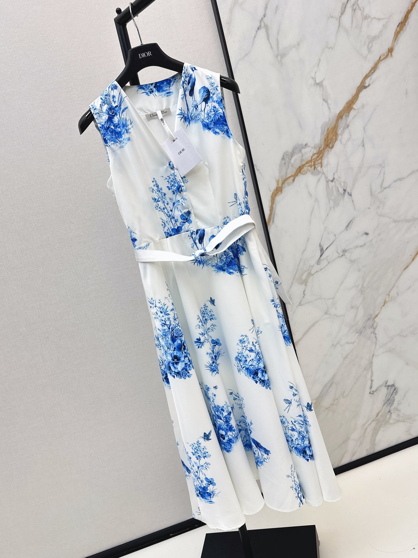 26ss Blue and white porcelain dress