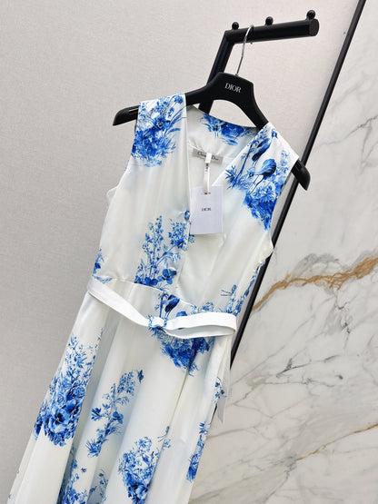 26ss Blue and white porcelain dress