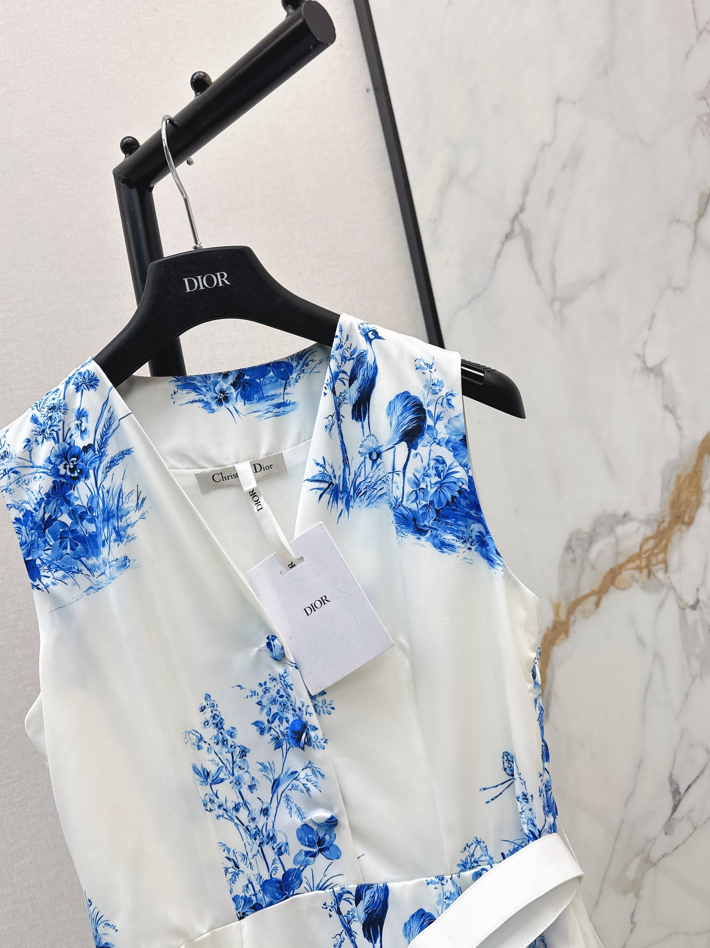 26ss Blue and white porcelain dress