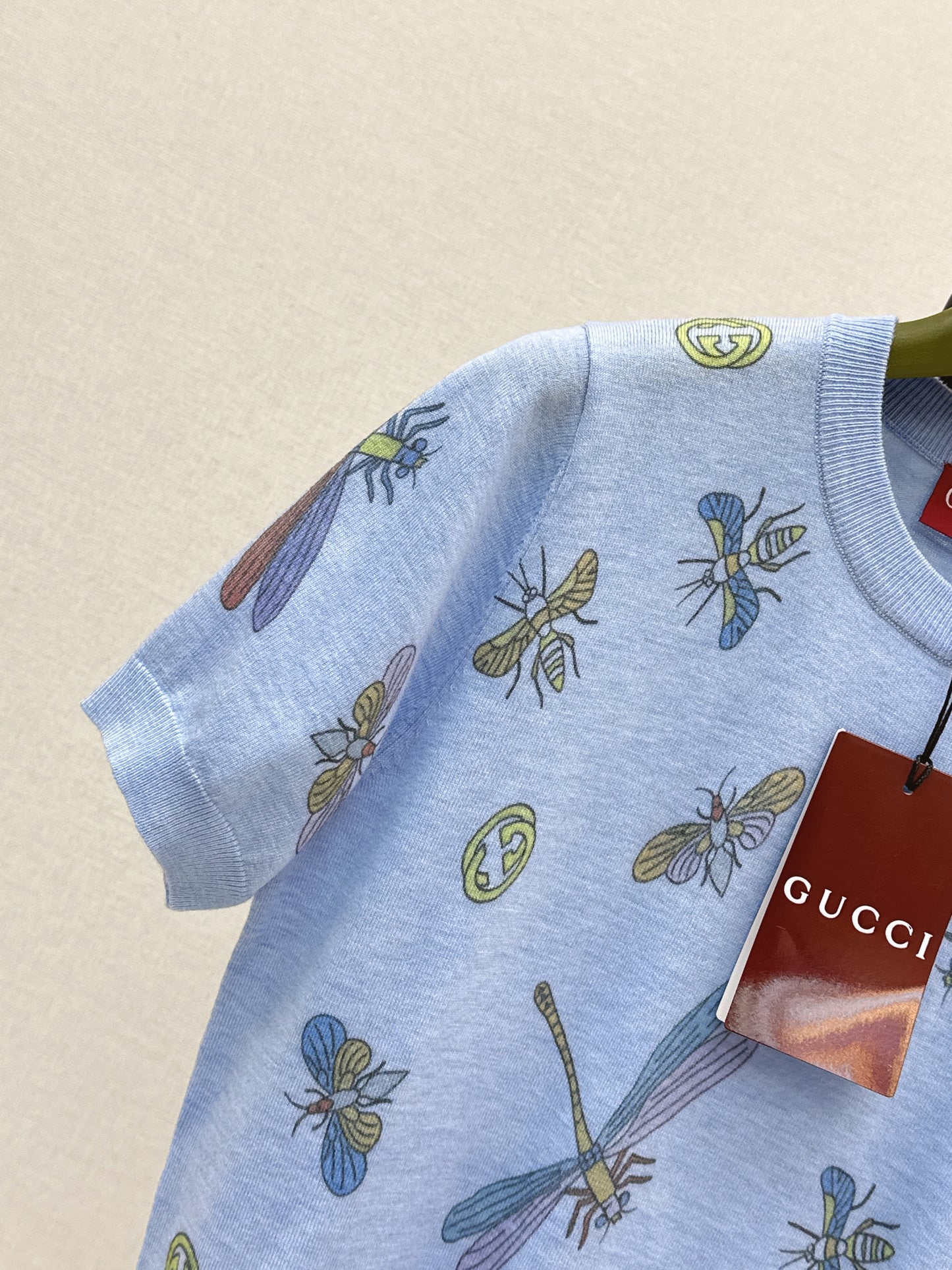 26ss Dragonfly Pattern Embroidered Short Sleeve