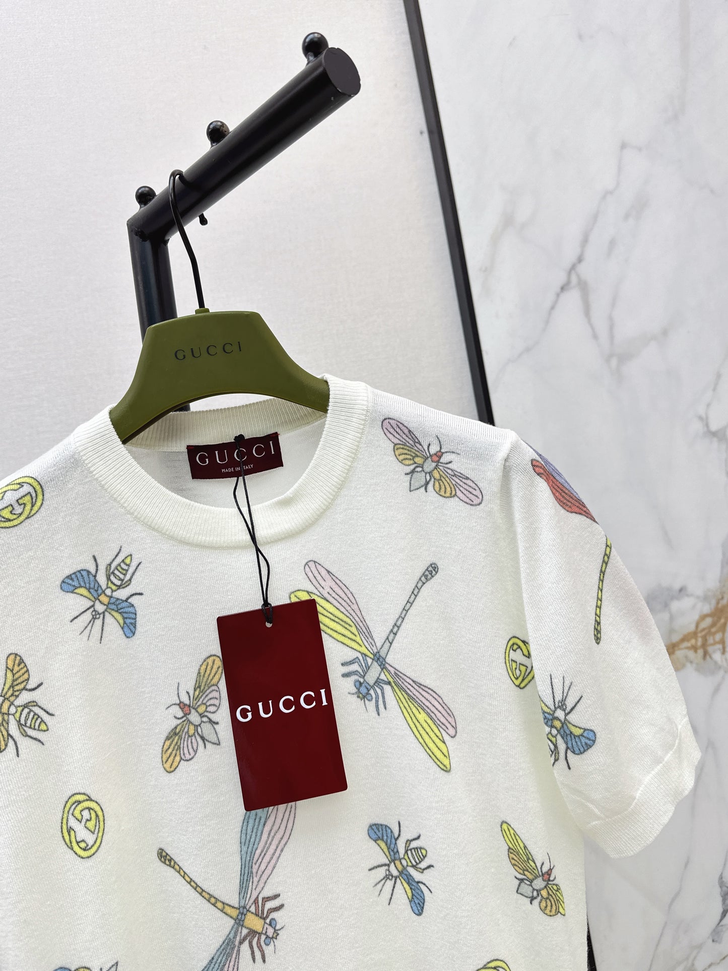 26ss Dragonfly Pattern Embroidered Short Sleeve