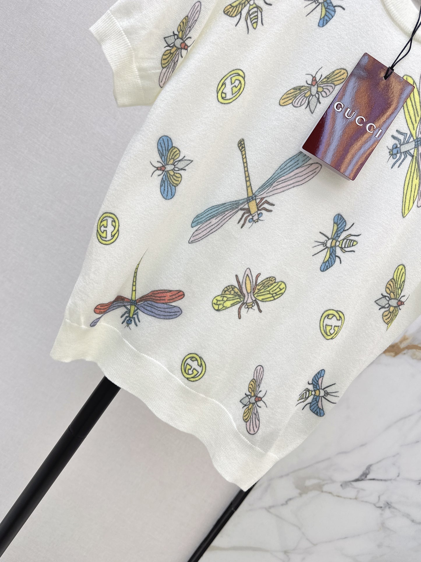 26ss Dragonfly Pattern Embroidered Short Sleeve