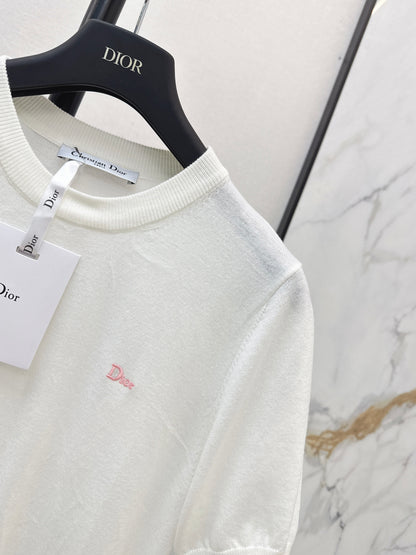 26ss Letter Embroidery Short Sleeve