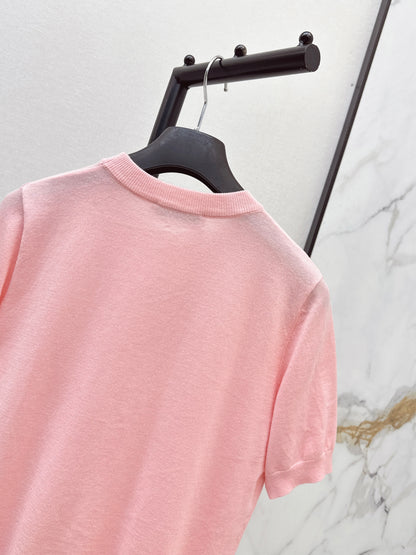26ss Letter Embroidery Short Sleeve