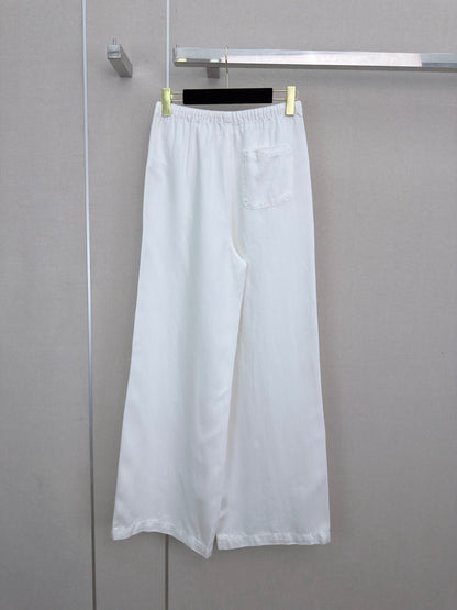 26SS New Arrival: Cutout Elastic-Waist Wide-Leg Denim Pants