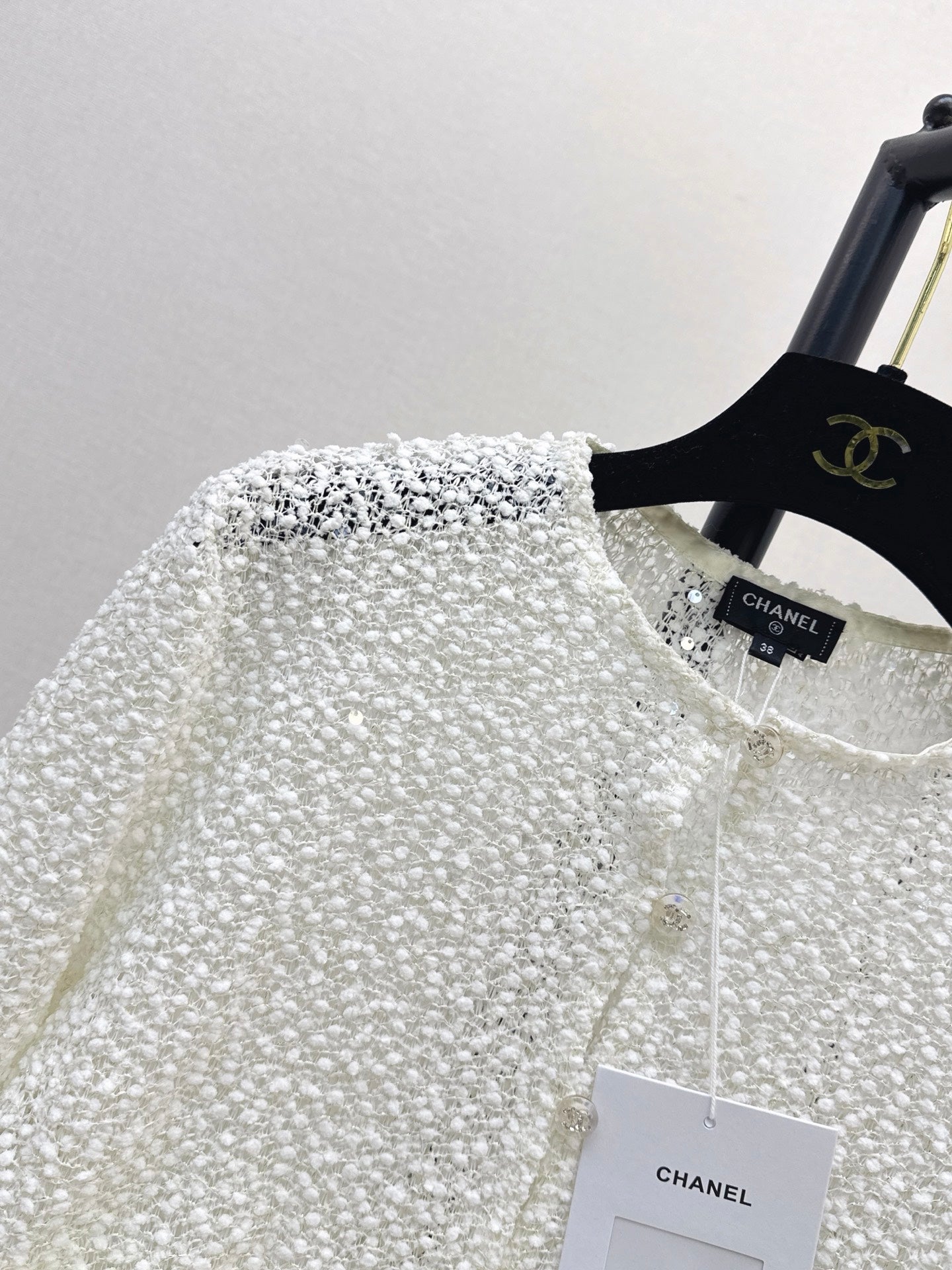 White Sequined Cropped Jacket