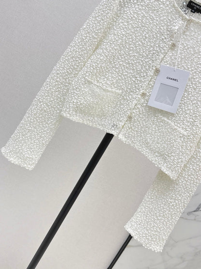 White Sequined Cropped Jacket