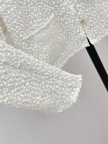 White Sequined Cropped Jacket