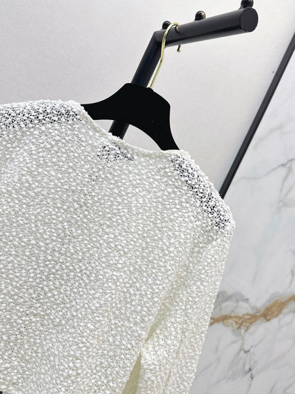 White Sequined Cropped Jacket