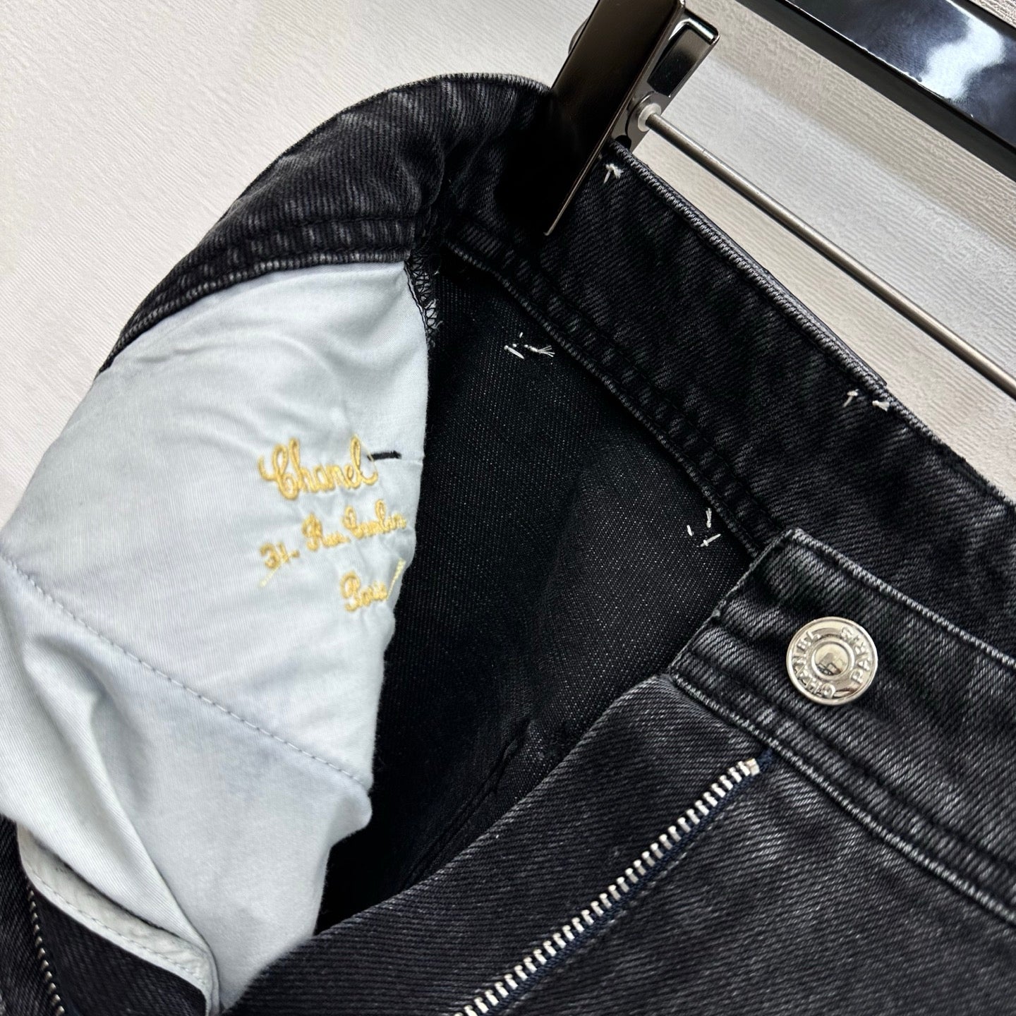 Embroidered Straight-Leg Denim Trousers