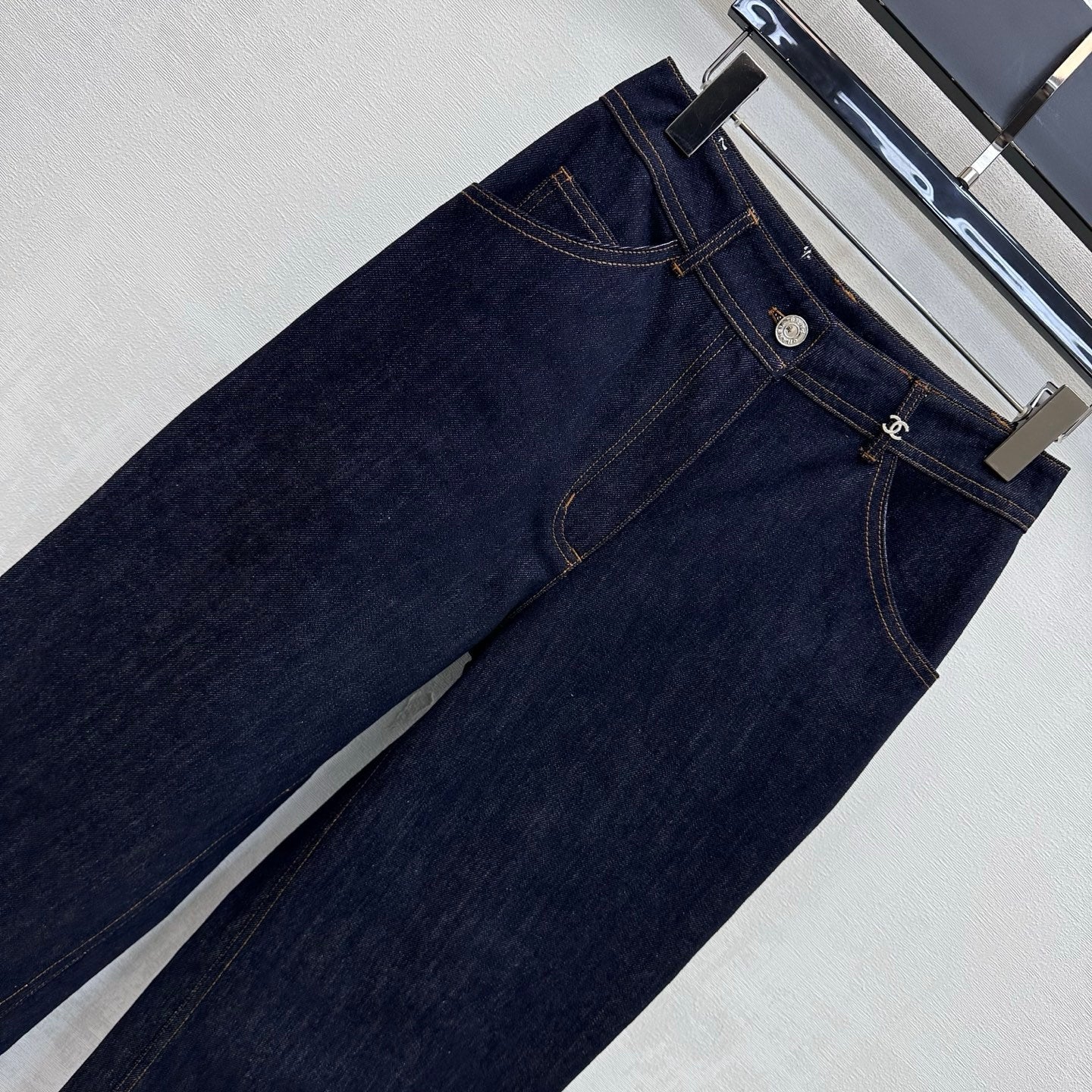 Embroidered Straight-Leg Denim Trousers