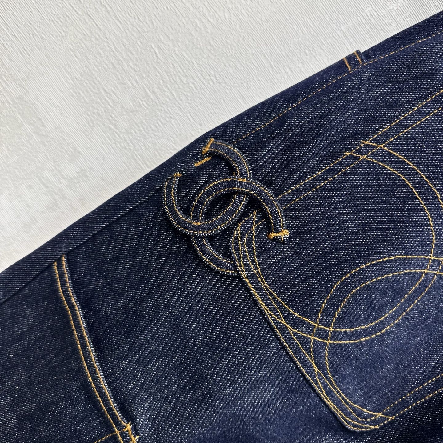 Embroidered Straight-Leg Denim Trousers