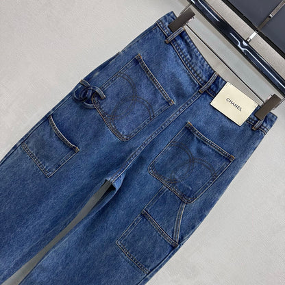 Embroidered Straight-Leg Denim Trousers