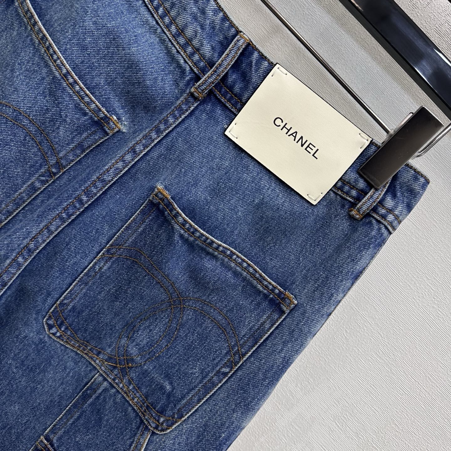 Embroidered Straight-Leg Denim Trousers