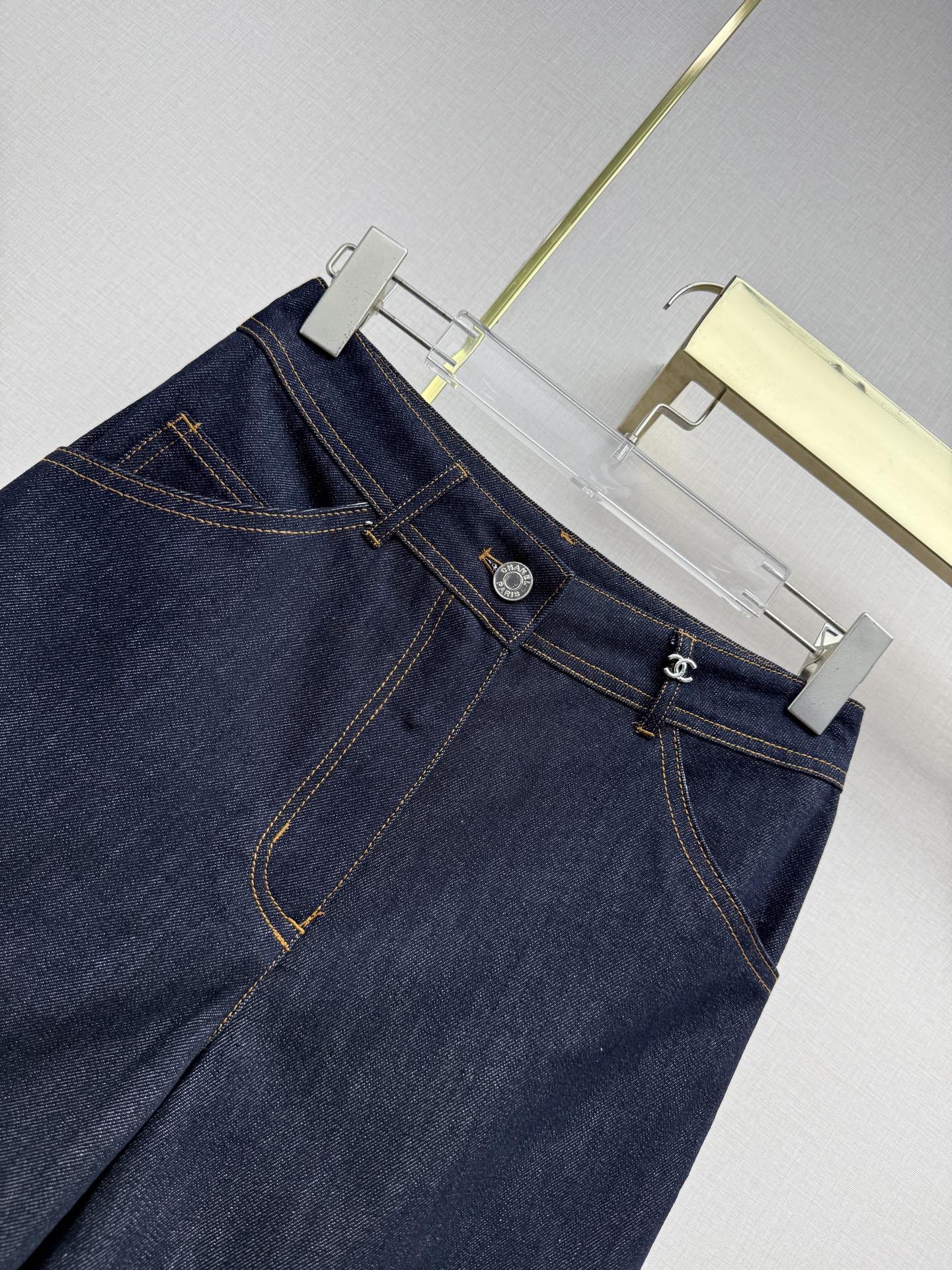 Embroidered Straight-Leg Denim Trousers