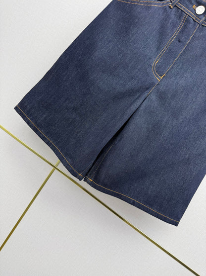 Embroidered Straight-Leg Denim Trousers