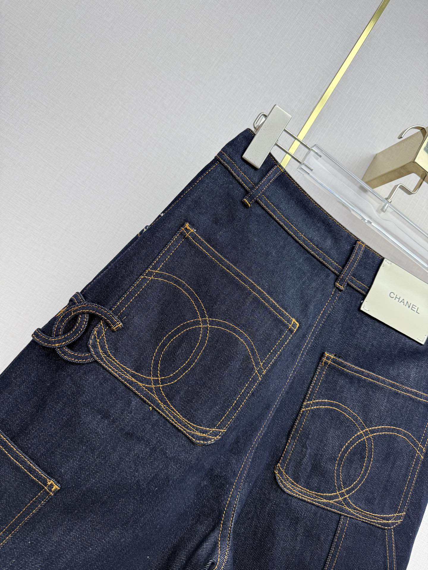 Embroidered Straight-Leg Denim Trousers