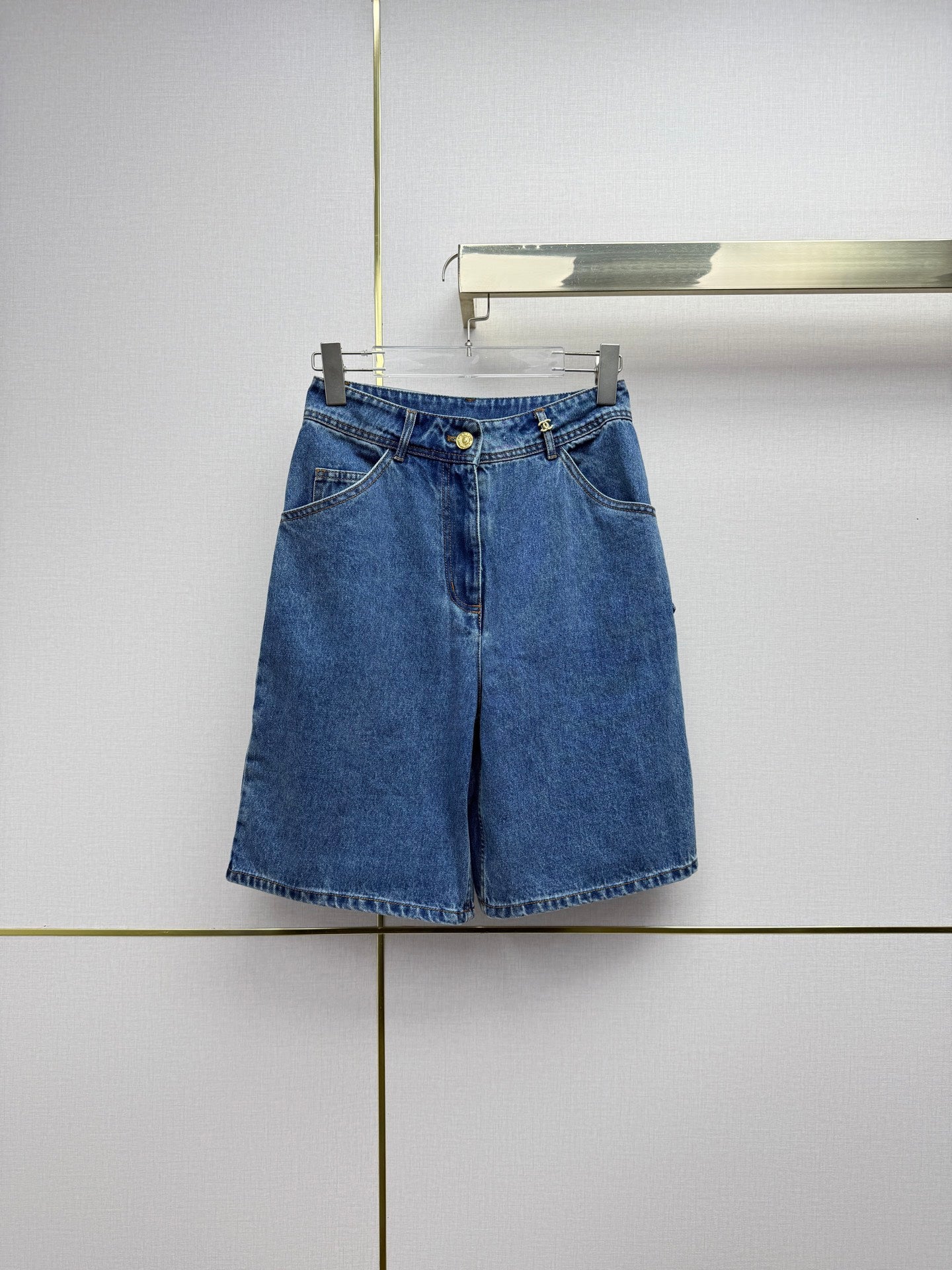Embroidered Straight-Leg Denim Trousers