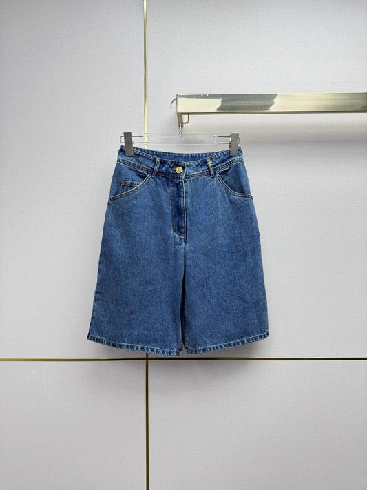 Chanel/Embroidered Straight-Leg Denim Trousers
