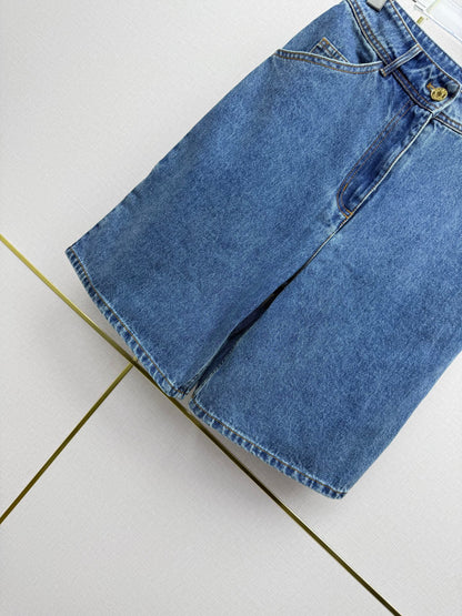 Embroidered Straight-Leg Denim Trousers