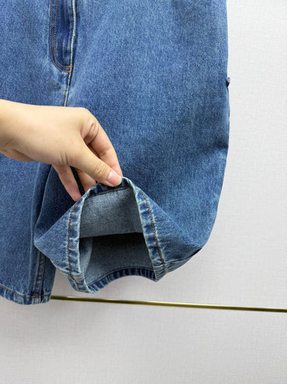 Embroidered Straight-Leg Denim Trousers