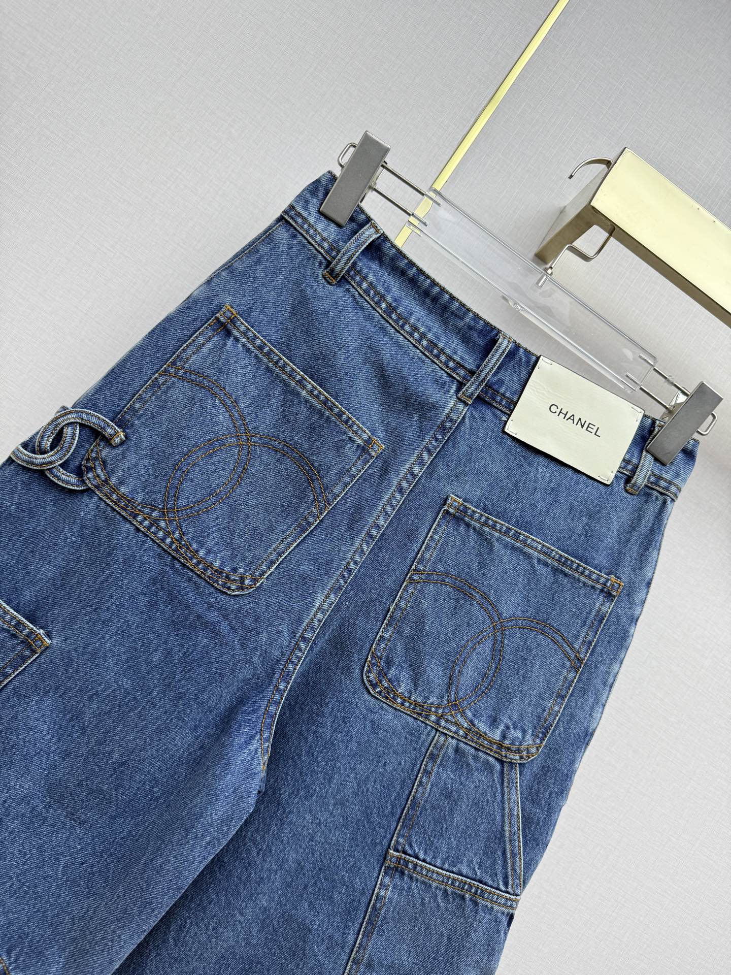 Embroidered Straight-Leg Denim Trousers