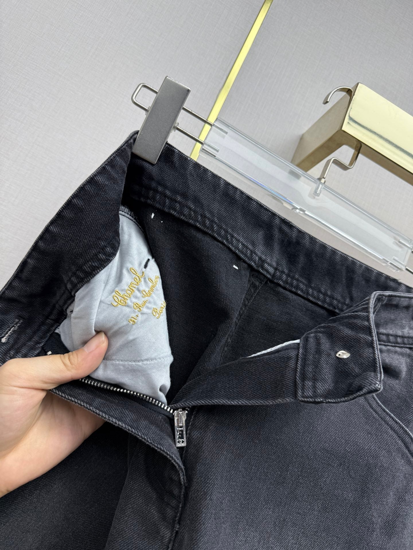 Embroidered Straight-Leg Denim Trousers