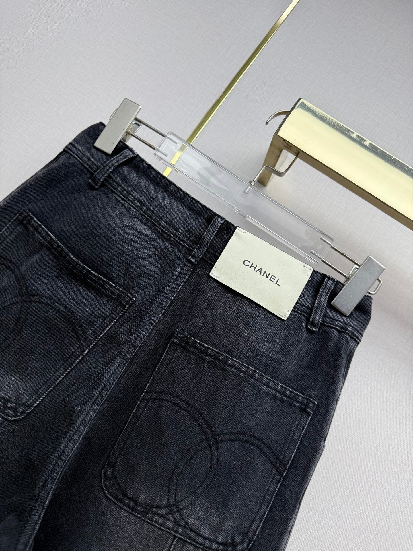 Embroidered Straight-Leg Denim Trousers