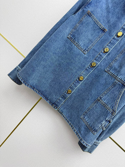Embroidered Straight-Leg Denim Trousers