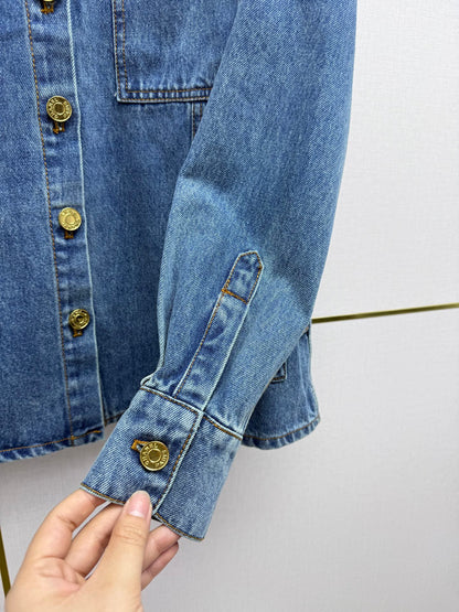 Embroidered Straight-Leg Denim Trousers