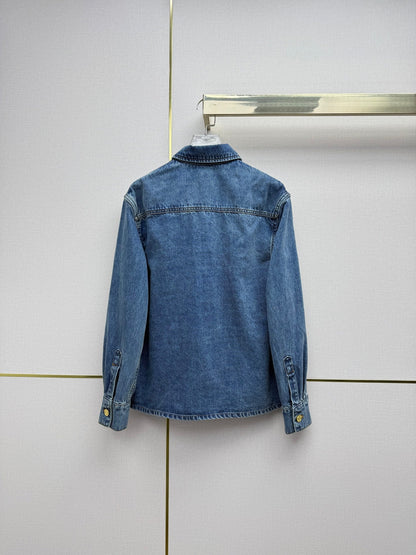 Embroidered Straight-Leg Denim Trousers