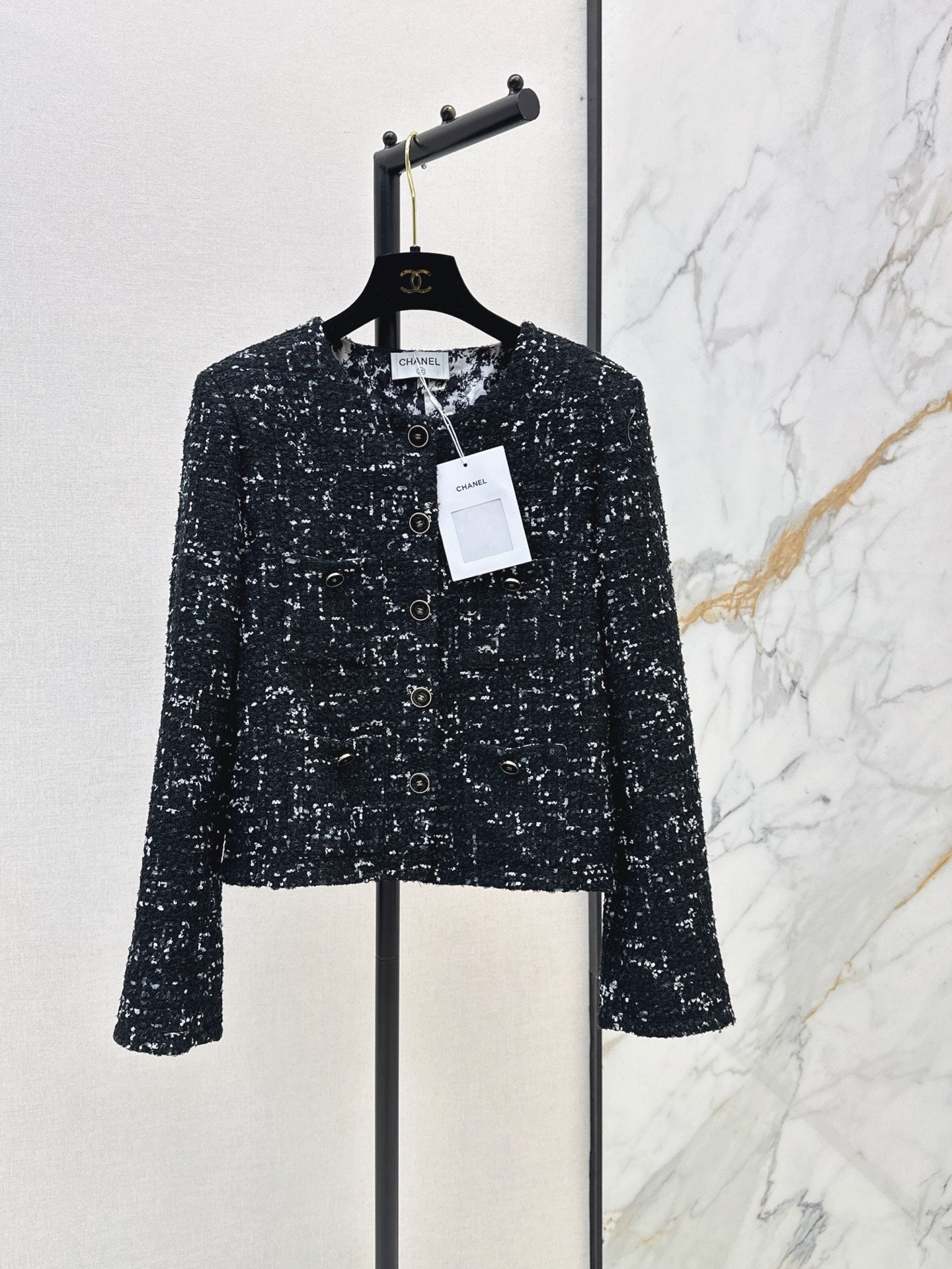 Frayed-Edge Tweed Jacket