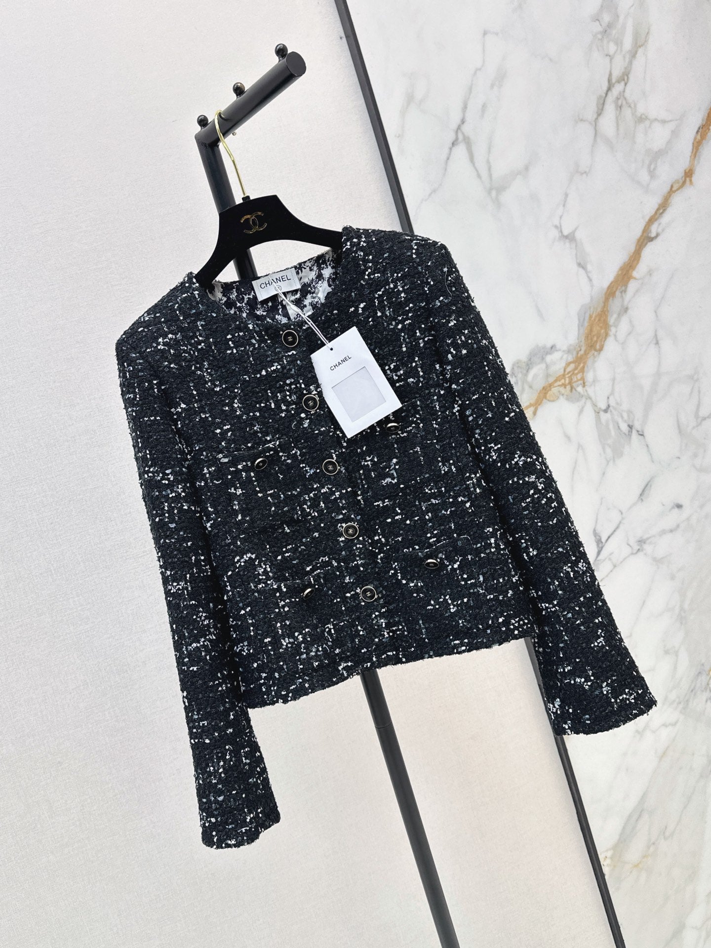 Frayed-Edge Tweed Jacket