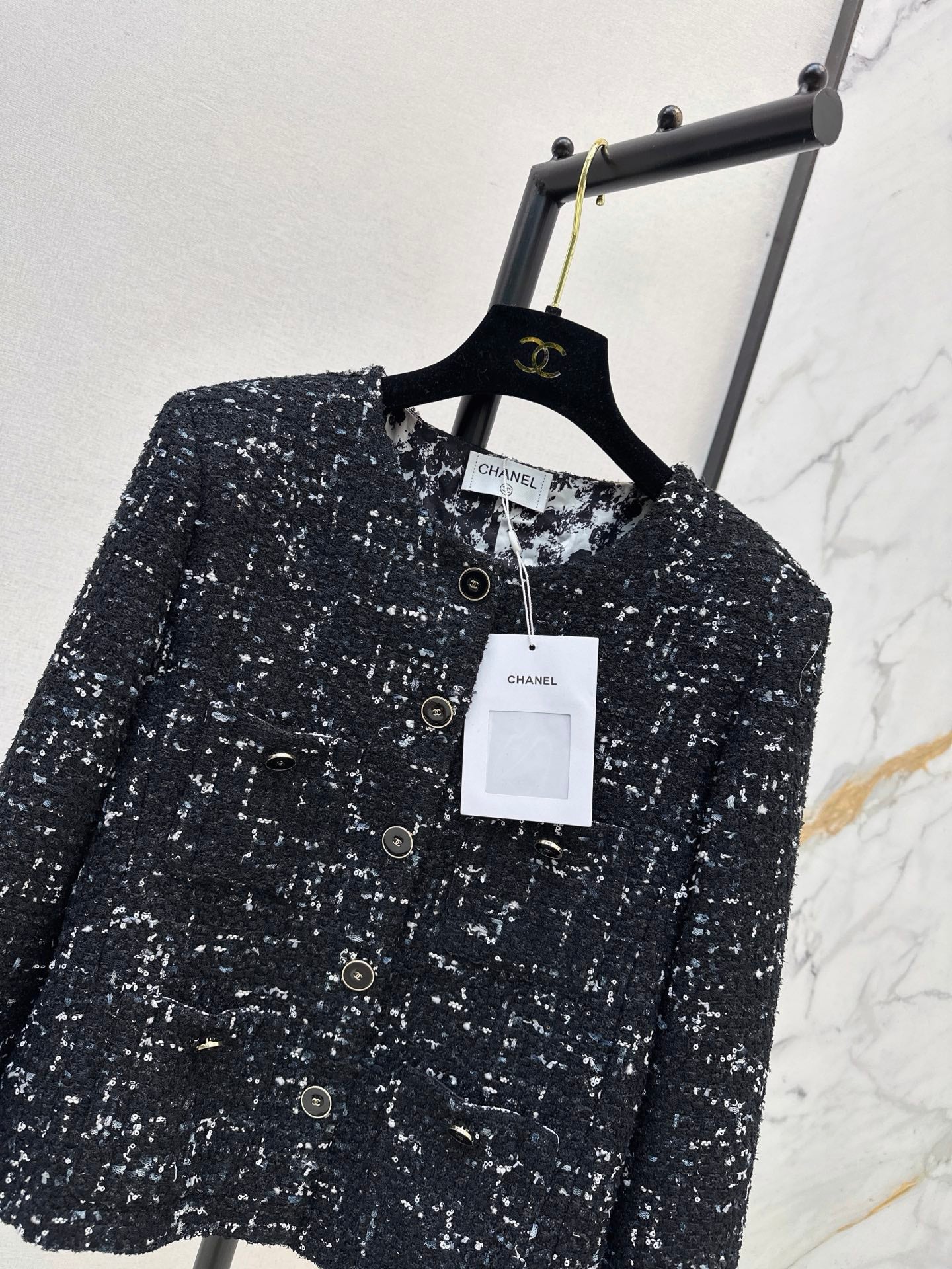 Frayed-Edge Tweed Jacket