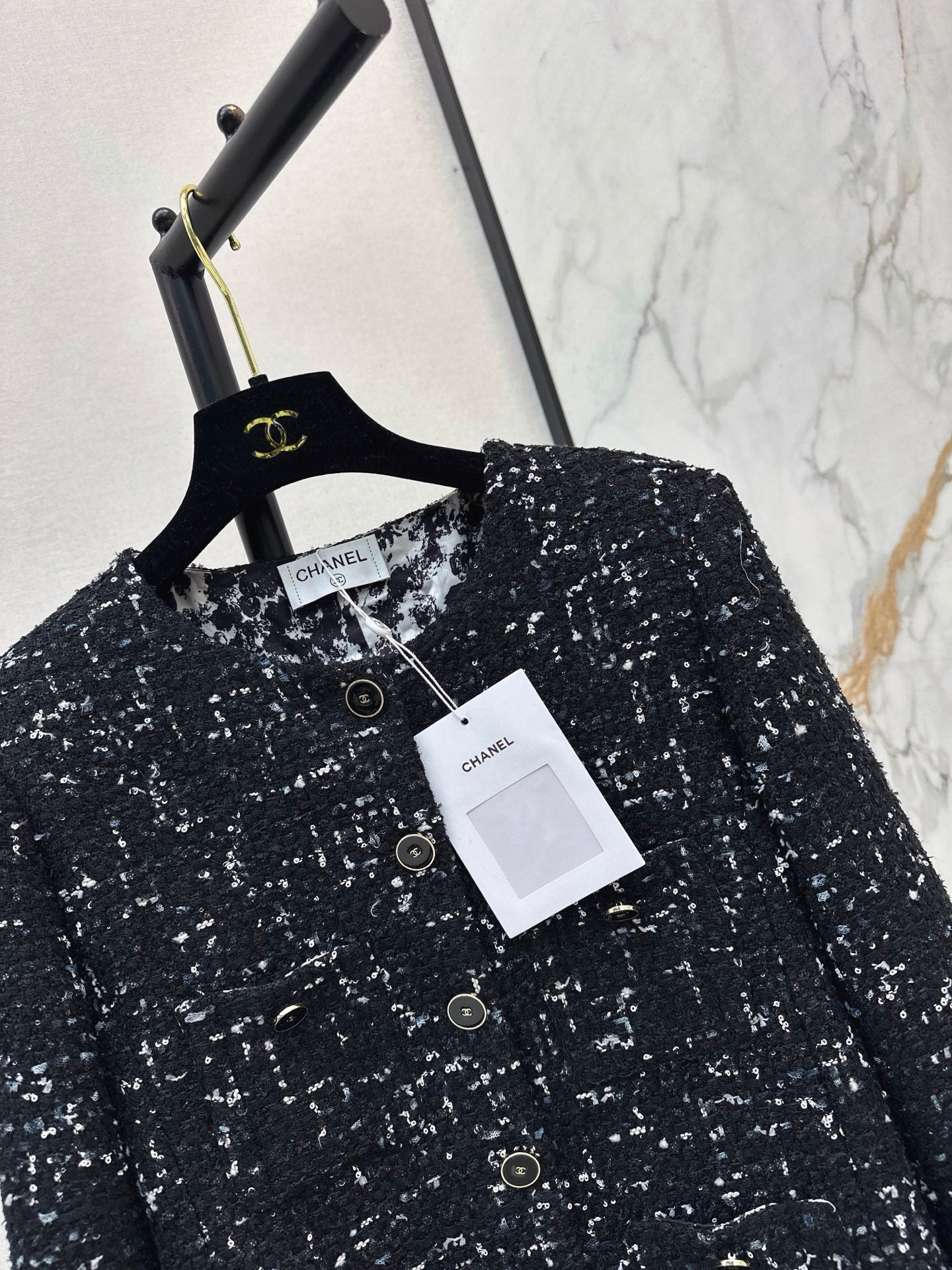 Frayed-Edge Tweed Jacket