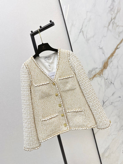 chanel/26Gilded Tweed Panel Jacket
