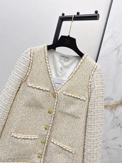 chanel/26Gilded Tweed Panel Jacket