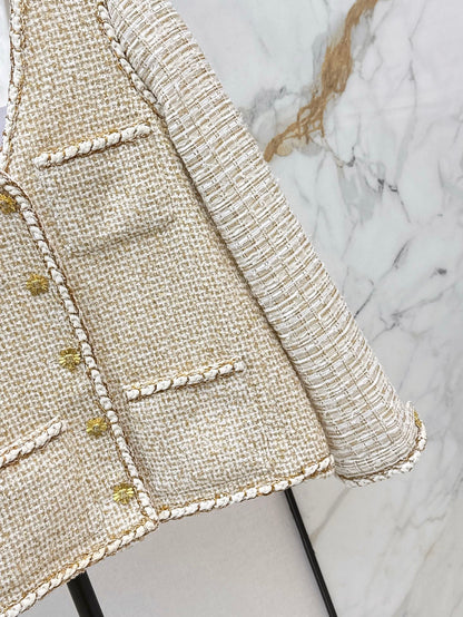 chanel/26Gilded Tweed Panel Jacket