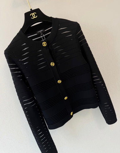 Chanel/Crew-neck long-sleeve cardigan