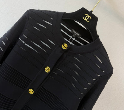 Chanel/Crew-neck long-sleeve cardigan