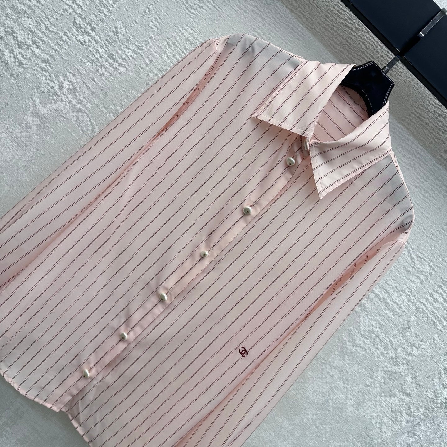 Striped Shirt with Self-Tie Waist