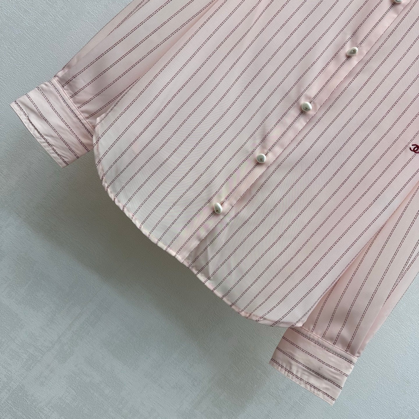 Striped Shirt with Self-Tie Waist