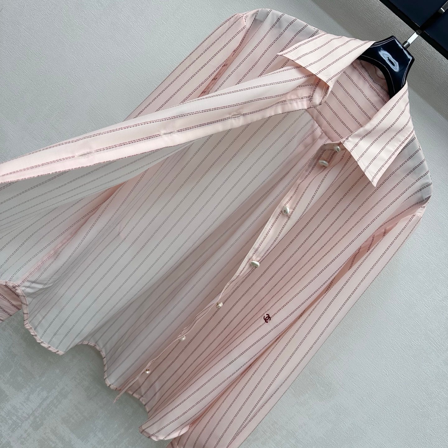 Striped Shirt with Self-Tie Waist