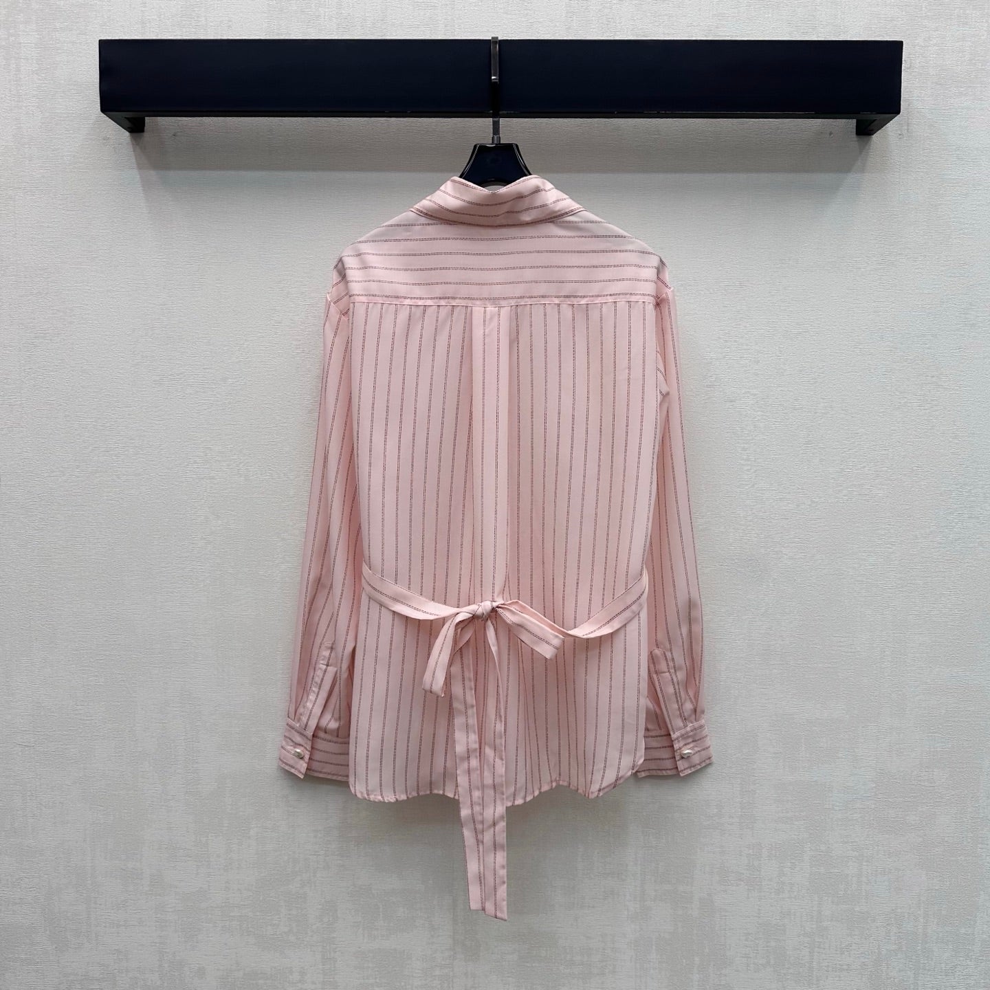 Striped Shirt with Self-Tie Waist