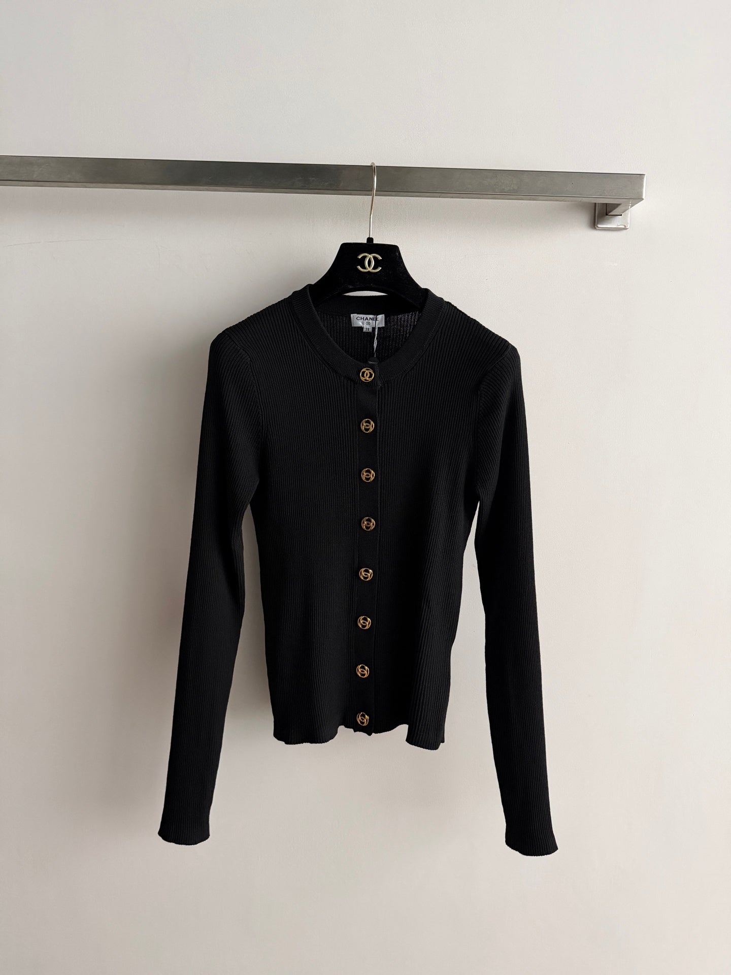 Vertical-Ribbed Knit Cardigan