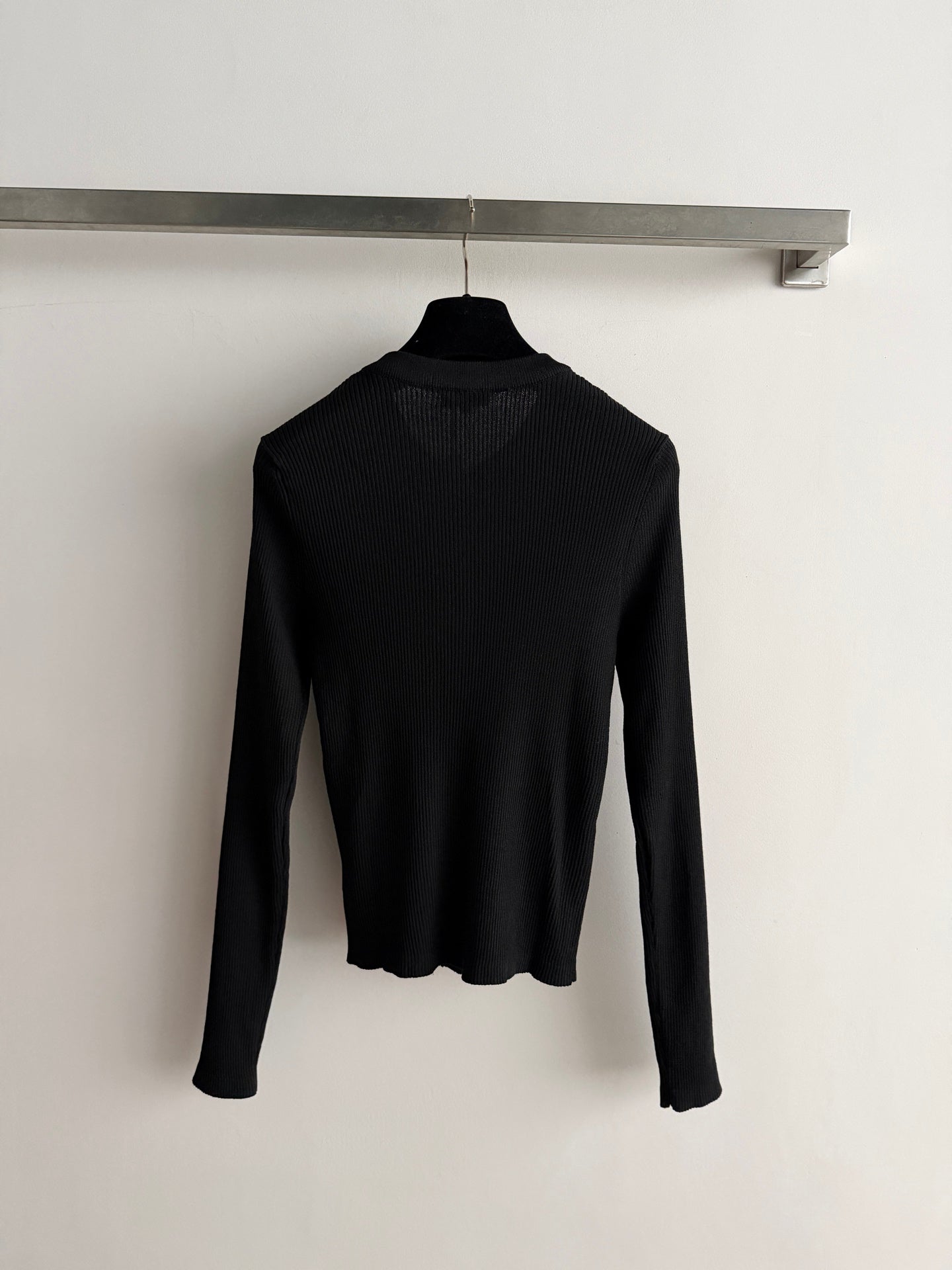 Vertical-Ribbed Knit Cardigan