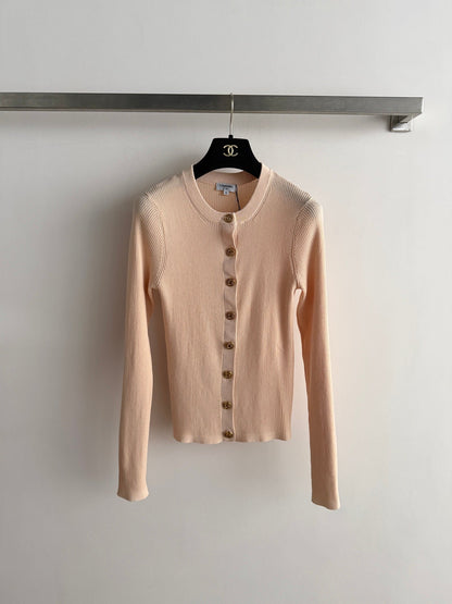 Vertical-Ribbed Knit Cardigan