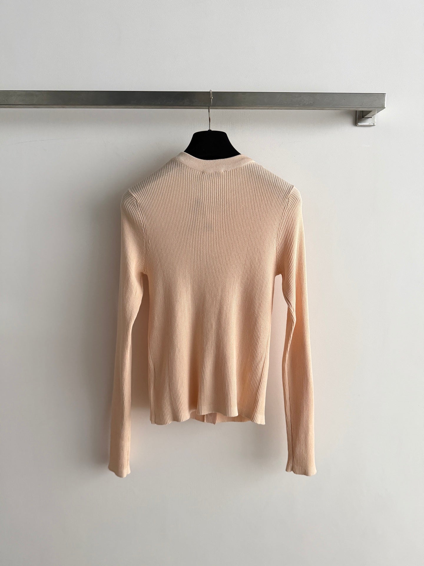 Vertical-Ribbed Knit Cardigan