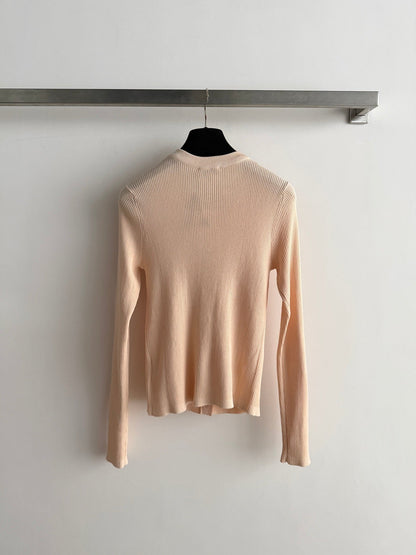 Vertical-Ribbed Knit Cardigan